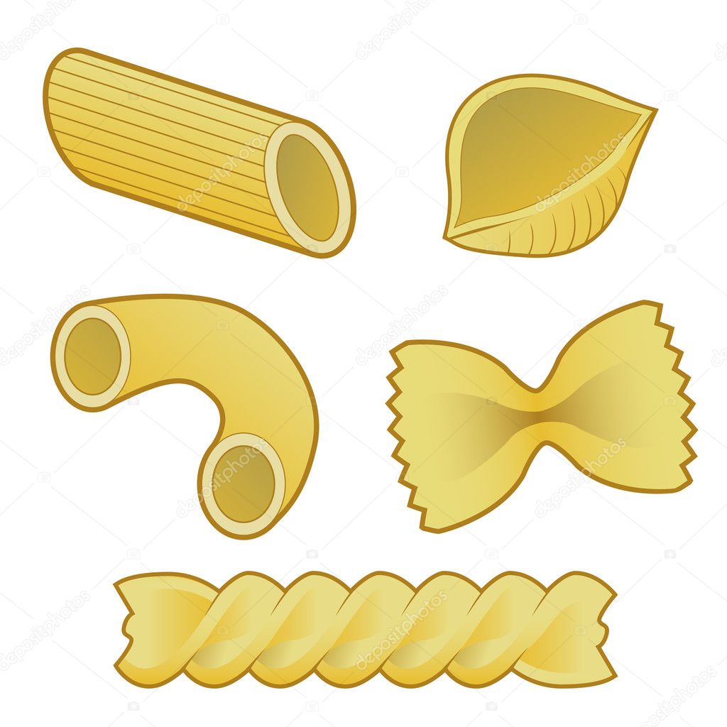 Pasta soorten vector — Stockvector © lhfgraphics 14171754