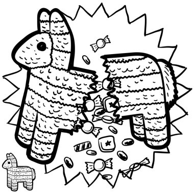 Meksikalı pinata kroki