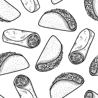 Seamless Mexican food background