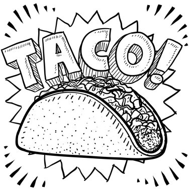 Mexican food taco sketch