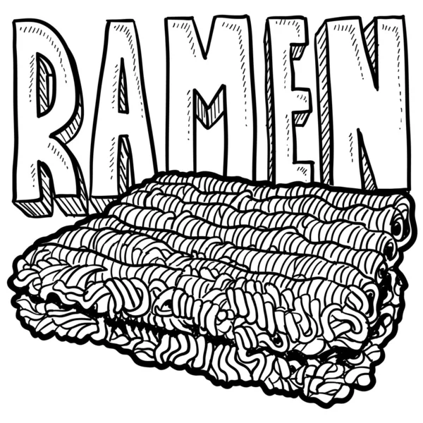 Ramen noodles schets — Stockfoto