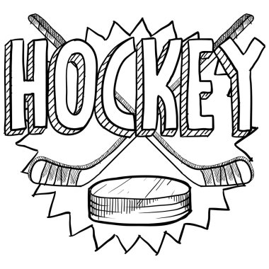 Hockey sports sketch clipart