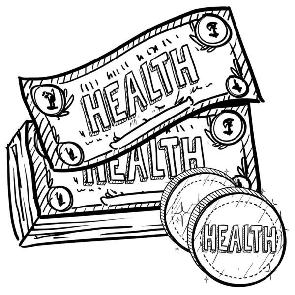 Sağlık maliyetleri kroki — Stok Vektör