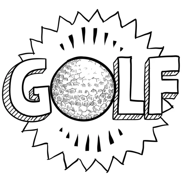 Golf sporu kroki — Stok Vektör