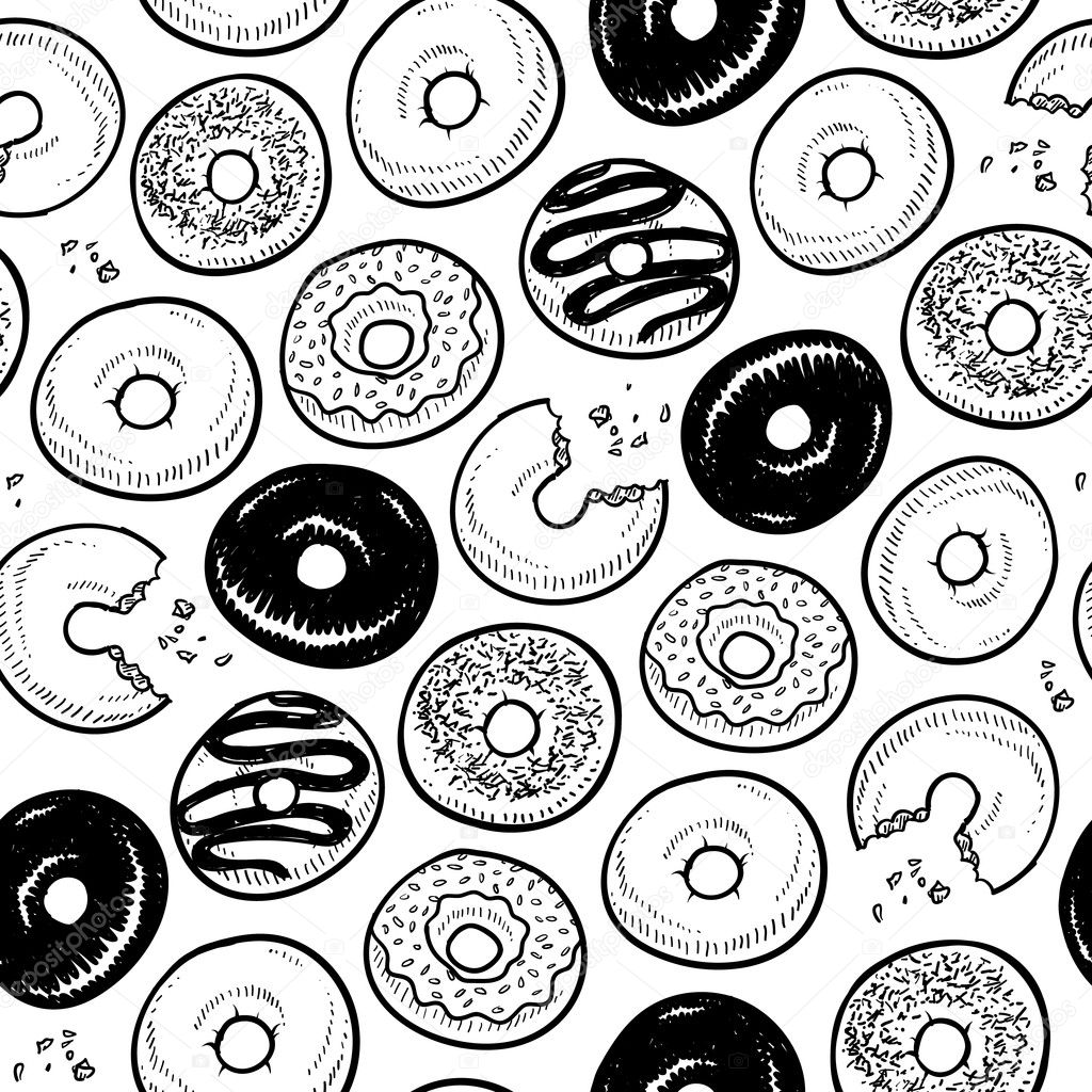 Seamless doughnuts vector background