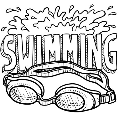 Swimming sports sketch