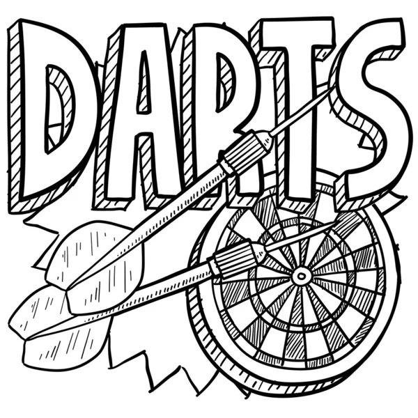 Darts-Sketch — Stockvektor