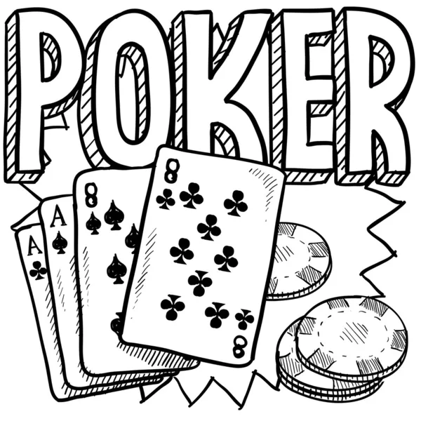 Poker skica — Stockový vektor