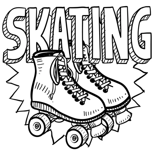 Croquis de patinage à roulettes — Image vectorielle