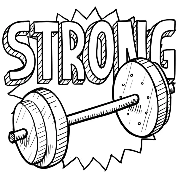 Skizze Gewichtheben — Stockvektor