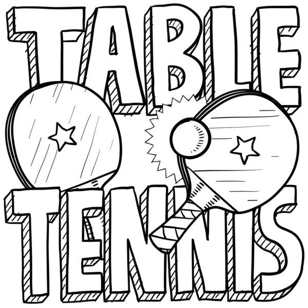 Table tennis sketch — Stock Vector