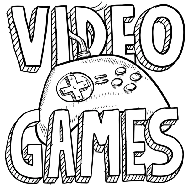 Video oyunları kroki — Stok Vektör