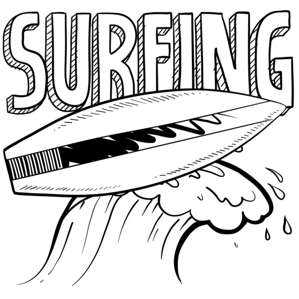 Croquis de surf — Image vectorielle