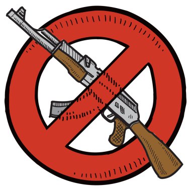 Assault weapons ban sketch clipart