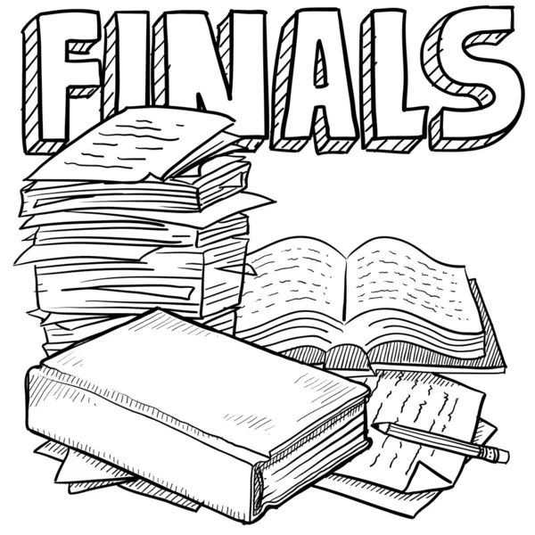 Bosquejo de exámenes finales — Vector de stock