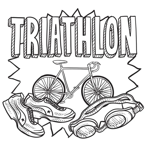 Bosquejo de triatlón — Vector de stock