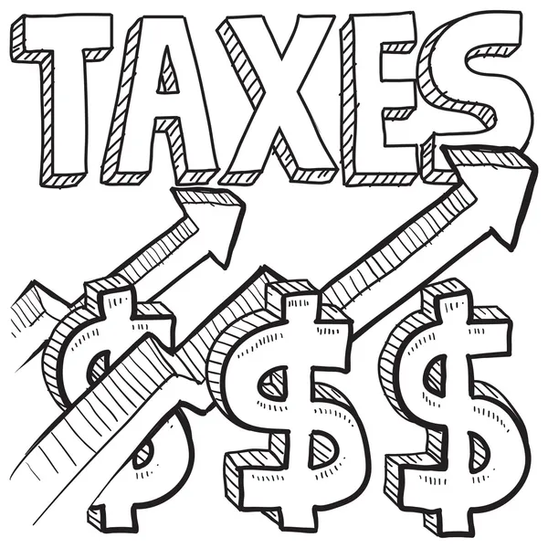 スケッチの増加税 — ストックベクタ