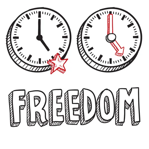 Freedom from work sketch — Stock Vector