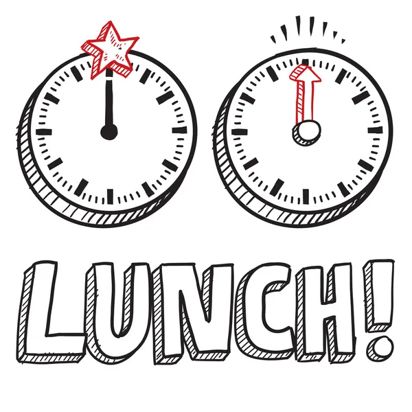 Schizzo pausa pranzo — Vettoriale Stock