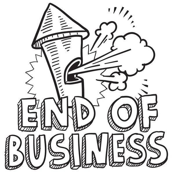 End of business sketch — Stock Vector