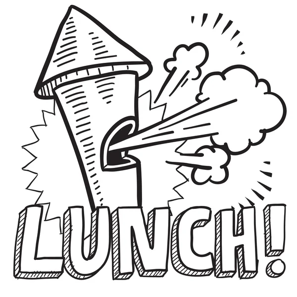 Lunch break skiss — Stock vektor