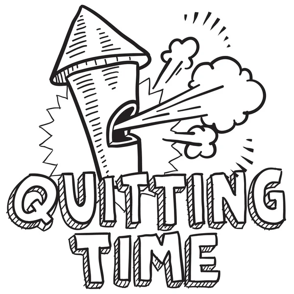 Quitting time sketch — Stock Vector