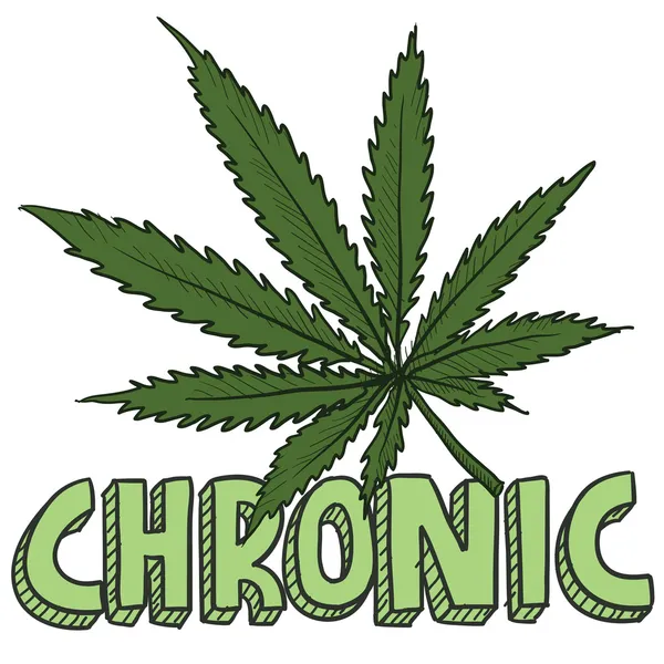 Chronische marihuana schets — Stockvector