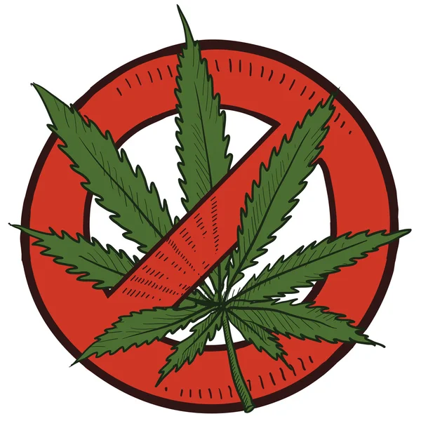 Bosquejo ilegal de marihuana — Vector de stock