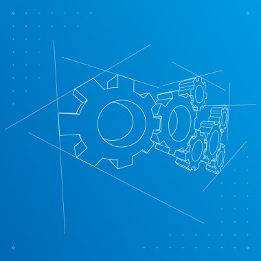 Gears'ı arka plan blueprint. vektör.