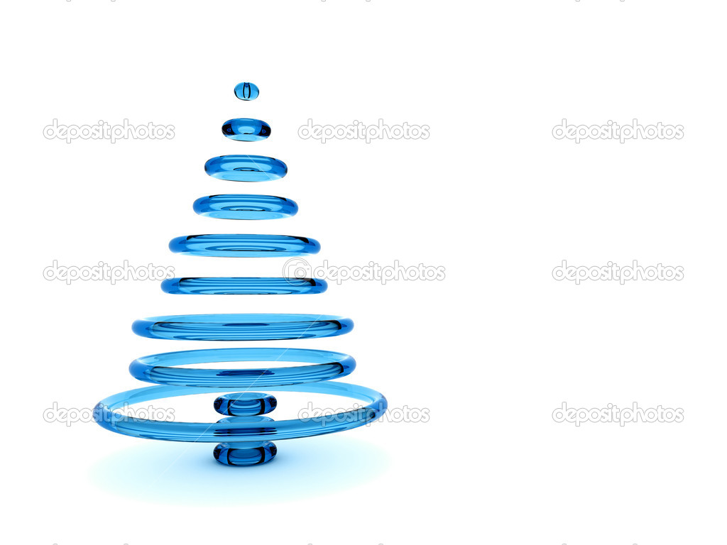 Christmas tree 3d rendering. Christmas card.