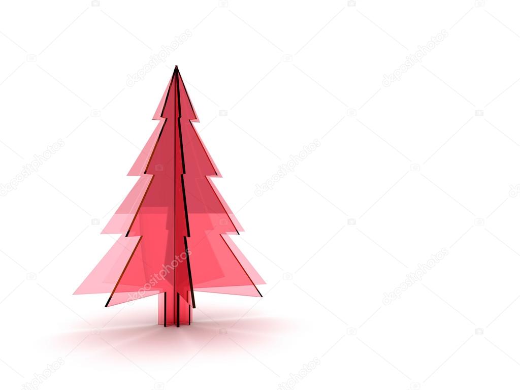 Christmas tree 3d rendering. Christmas card.