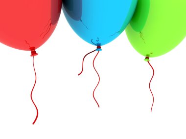Parti balonları arka plan. 3D render.