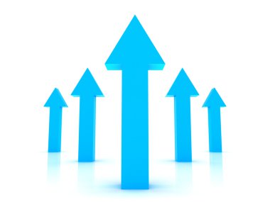 ilk. liderlik kavramı. oklar 3d rendering.