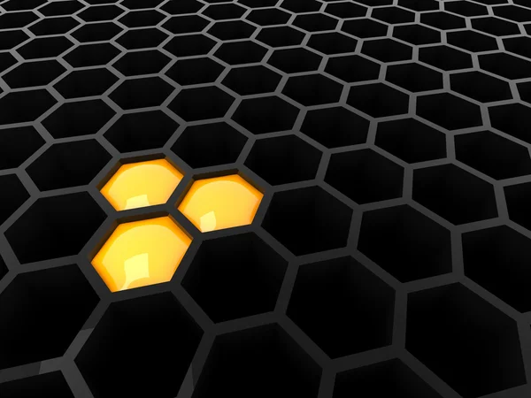 High tech 3d black / dark honeycomb — Stock Photo, Image