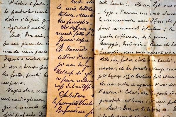 Vieilles lettres manuscrites sur vieux papier — Photo