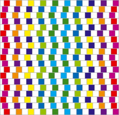 renkli kareler. optik yanılsama. vektör.