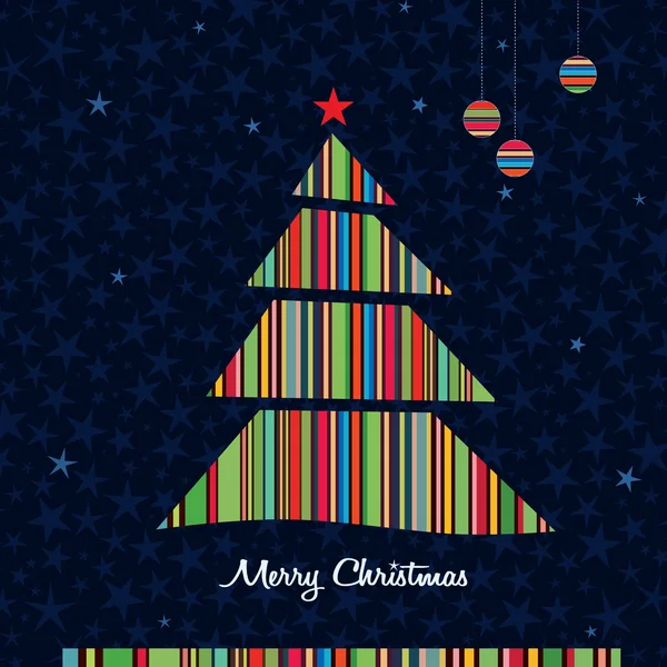 Renkli çizgili Noel ağacı arka plan. vektör. — Stok Vektör