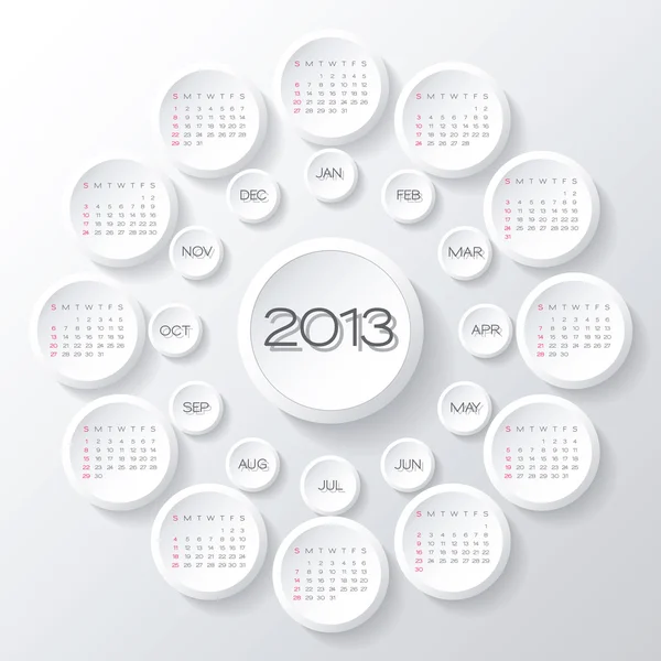 カレンダー 2013 年ベクトル — ストックベクタ