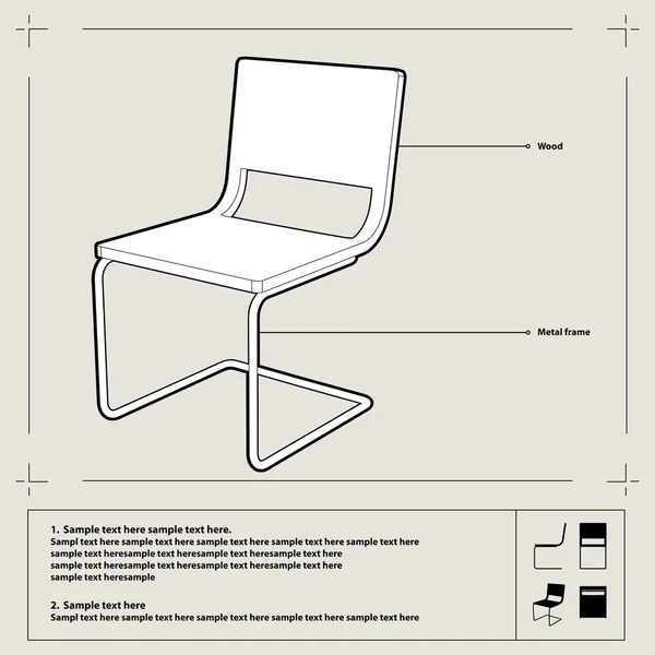 sandalye blueprint. vektör.
