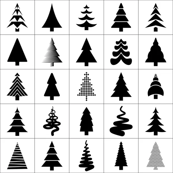 Christamas silhouet ontwerp met boom. vector. — Stockvector