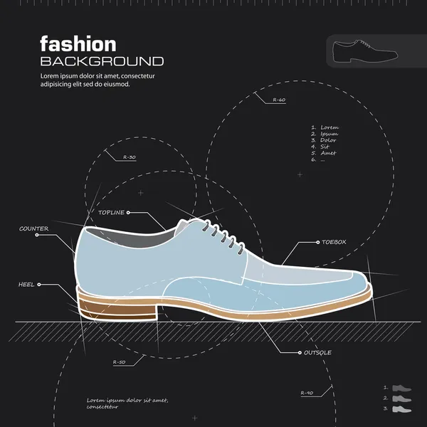 Diseño de zapatos de hombre. vector . — Archivo Imágenes Vectoriales