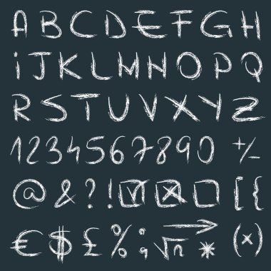Hand drawn alphabet vector clipart