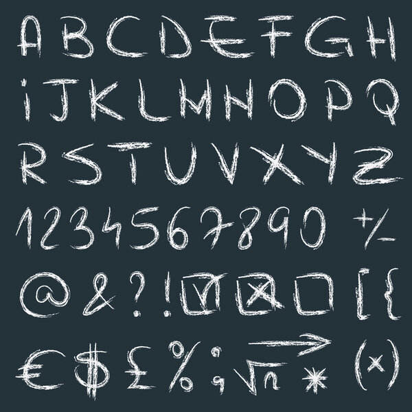 Hand drawn alphabet vector