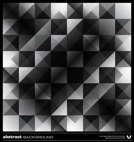 Fondo de triángulos blanco y negro abstracto. Vector . — Vector de stock