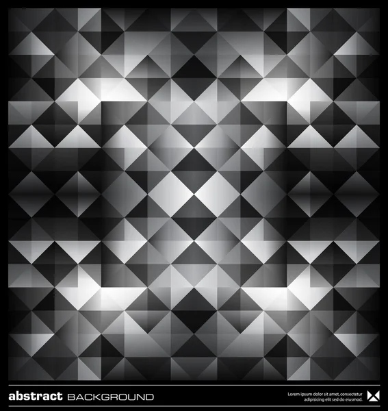 Fondo de triángulos blanco y negro abstracto. Vector . — Vector de stock