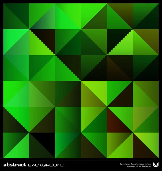 Fondo de triángulos verdes abstractos. Vector . — Archivo Imágenes Vectoriales