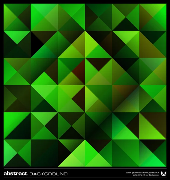 Fundo de triângulos verde abstrato. Vetor . — Vetor de Stock