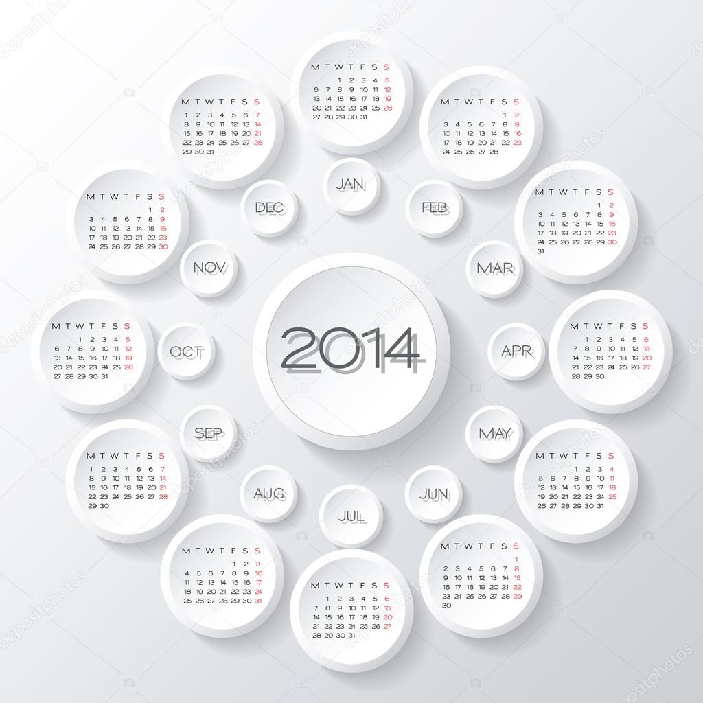 calendar 2014 vector
