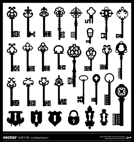 Viejo vector de claves — Archivo Imágenes Vectoriales