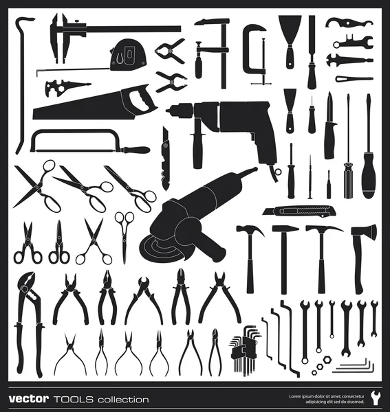Tools vector silhouettes — Stock Vector